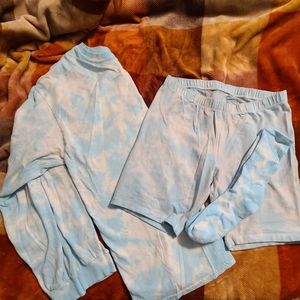 Sky Blue Tie Dye Pajama Set